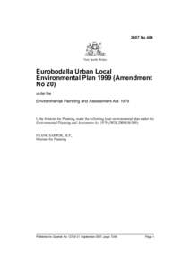 2007 No 484  New South Wales Eurobodalla Urban Local Environmental Plan[removed]Amendment