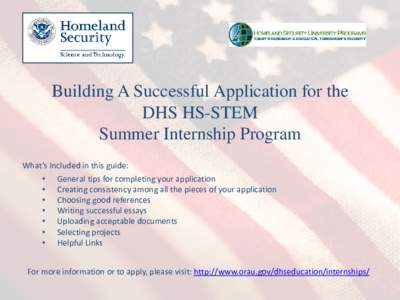 Building a Successful Application for the DHS HS-STEM Summer Internship Program
