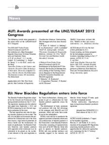 News AUT: Awards presented at the LINZ/EUSAAT 2012 Congress