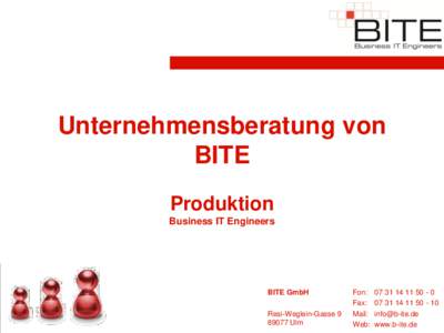 Unternehmensberatung von BITE Produktion Business IT Engineers  BITE GmbH