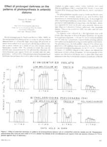 Effect of prolonged darkness on the patterns of photosynthesis in antarctic diatoms THOMAS W. JONES and IAN MORRIS Horn Point Environmental Laboratories