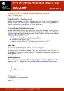 NTPS ENTERPRISE AGREEMENT NEGOTIATIONS  BULLETIN www.ocpe.nt.gov.au