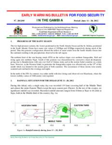 EARLY WARNING BULLETIN FOR FOOD SECURITY IN THE GAMBIA No[removed]Period: June[removed], 2012