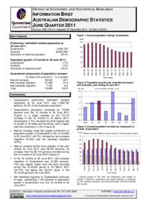 Australian Demographic Statistics, June Quarter 2011