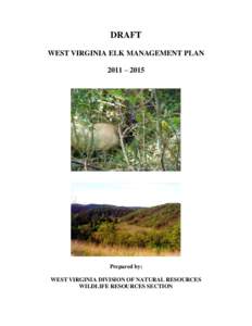 DRAFT WEST VIRGINIA ELK MANAGEMENT PLAN 2011 – 2015 Prepared by: WEST VIRGINIA DIVISION OF NATURAL RESOURCES