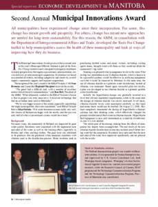 ECONOMIC DEVELOPMENT in  MANITOBA IN THE SPRING 2006 ISSUE OF Municipal Leader