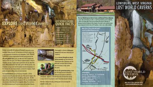 United States / Lost World Caverns / Stalagmite / Rimstone / Show cave / Carlsbad Caverns National Park / Grand Caverns / Geography of the United States / West Virginia / Speleothems