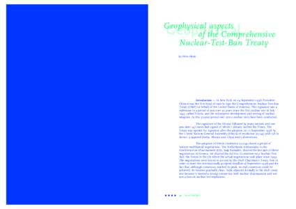 Geophysical aspects of the Comprehensive Nuclear-Test-Ban Treaty Geophysical by Hein Haak
