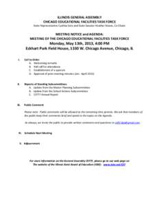 Chicago Educational Facilities Task Force (CEFTF)  Meeting Agenda - May 13, 2013