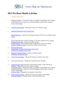 2011 Pro Bono Month Activities