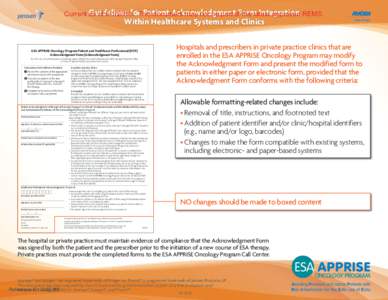 Guidelines forThis Patient Acknowledgment Integration Current as