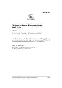 2004 No 901  New South Wales Gilgandra Local Environmental Plan 2004