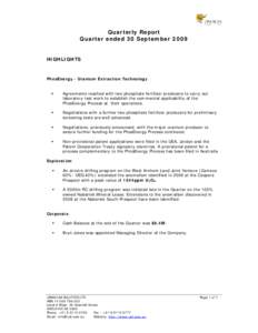 Microsoft WordASX Announcement UEQ Quarterly 30 September 2009_Final.docx