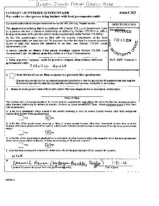 ------------~--------.  FORMCIQ CONFUCT OF INTEREST QUESTIONNAIRE For vendor or otb.er person doing business ~ith local governmental entity