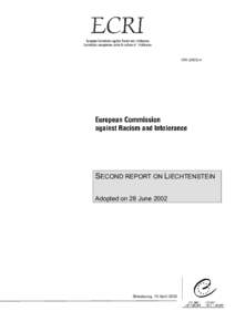 CRI[removed]SECOND REPORT ON LIECHTENSTEIN Adopted on 28 June[removed]Strasbourg, 15 April 2003