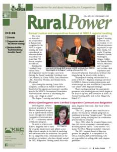 A newsletter for and about Kansas Electric Cooperatives  RuralPower Vol . LVXI, No. 13 November 11, 2011  Inside