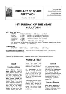 OUR LADY OF GRACE PRESTWICH Parish web page: www.ourladyofgrace.co.uk Diocesan web page: