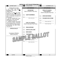 OFFICIAL CITY ELECTION BALLOT A GUTHRIE COUNTY  B