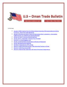 www.oman.usembassy.gov  Jan / Feb / Mar 2014 In this Issue 