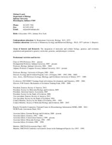 Genetics / Population genetics / Statistical genetics / Mutational meltdown / Michael Lynch / Molecular evolution / Masatoshi Nei / Quantitative genetics / Conservation genetics / Biology / Philosophy of biology / Evolutionary biology