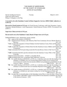 Board of Supervisors Minutes