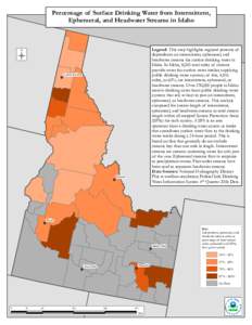 Percentage of Surface Drinking Water from Intermittent, Ephemeral or Headwater Streams in Idaho