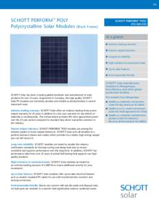US  SCHOTT PERFORM™ POLY Polycrystalline Solar Modules  (Black Frame)