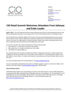 Contacts: Ross Abbott Event Director, CIO Retail Summit CDM Media