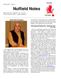 Nuffield WinterVolume 7 Nuffield Notes RR # 3 Site 3 Box 6 Innisfail AB T4G 1T8fax: 1830