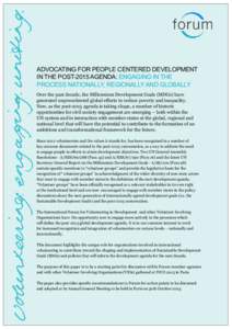 United Nations Volunteers / Volunteering / Social philosophy / International development / Millennium Development Goals / International Year of Volunteers Plus 10 / Felix Dodds / Sociology / Civil society / United Nations