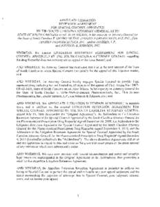 AP PELLA TE LITIGATION RETENTION AGREEMENT FOR SPECIAL COUNSEL APPOINTED BY THE SOUTH CAROLINA ATTORNEY GENERAL AS TO STATE OF SOUTH CAROLINA ex rel. ALAN WILSON, in his capacity as Attorney General/or the State of South