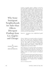 Why Some Immigrant Neighborhoods Are Safer than Others: Divergent