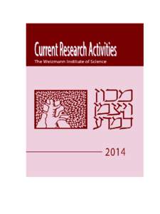 Table of Contents About the Weizmann Institute of Science.........................................................................................................1 Faculty of Biochemistry................................