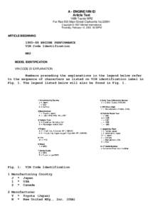 A - ENGINE/VIN ID Article Text 1988 Toyota MR2 For Rse 555 Main Street Clarksville Va[removed]Copyright © 1997 Mitchell International Thursday, February 14, [removed]:52PM