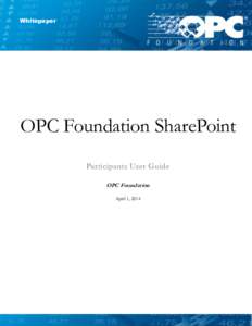 OPC Foundation SharePoint Participants User Guide