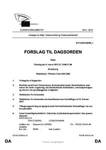 EUROPA-PARLAMENTET[removed]Udvalget om Miljø, Folkesundhed og Fødevaresikkerhed