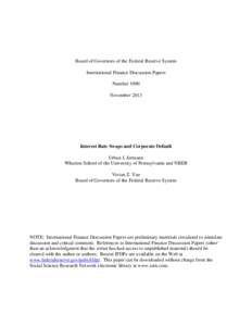 Board of Governors of the Federal Reserve System International Finance Discussion Papers Number 1090 November[removed]Interest Rate Swaps and Corporate Default