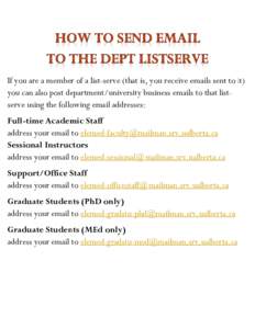 Microsoft Word - How to Send Emails to Listserves