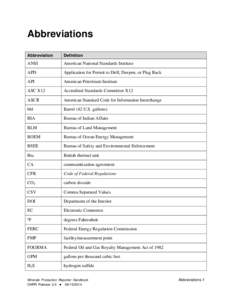 Abbreviations Abbreviation Definition  ANSI