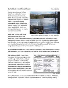 DuPont State Forest Annual Report  March 3, 2010