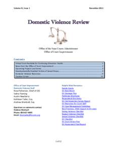 Volume IV, Issue 1  November 2011 Domestic Violence Review