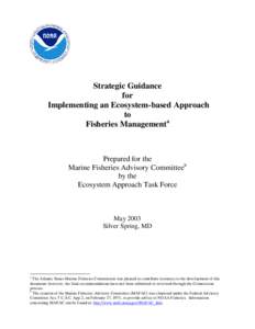Strategic Guidance for Implementing an Ecosystem-based Approach to Fisheries Managementa