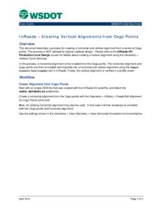 WSDOT CAE InRoads – Creating Vertical Alignments From Cogo PointsTechnote