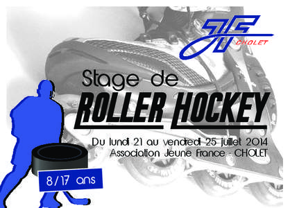 Stage de  Roller Hockey Du lundi 21 au vendredi 25 juillet 2014 Association Jeune France - CHOLET