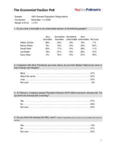 The Economist/YouGov Poll Sample Conducted Margin of Error[removed]General Population Respondents