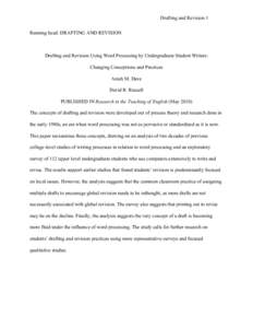 Cognitive science / Writing process / Word processor / Revision / Computer-aided design / Writing Across the Curriculum / Computing / Computer / Multiple drafts model / Writing / Education / Language