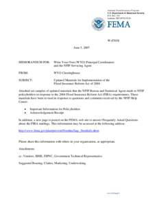 Investment / Insurance in the United States / Insurance law / National Flood Insurance Program / United States Department of Homeland Security / Institutional investors / Flood insurance / Flood Insurance Reform Act / Federal Emergency Management Agency / Insurance / Types of insurance / Financial economics