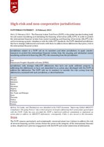 Améliorer la conformité aux normes de LBC/FT dans le monde : un processus permanentoctobre 2012