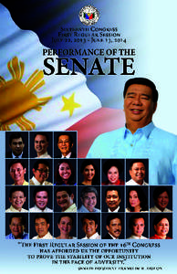 Performance of the Senate First Regular Session Sixteenth Congress 22 JulyJune 2014