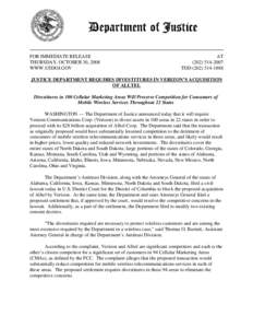 FOR IMMEDIATE RELEASE THURSDAY, OCTOBER 30, 2008 WWW.USDOJ.GOV AT[removed]